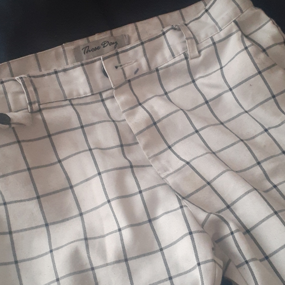 Men plaid capri dress pants/trousers